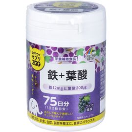 Жевательные витамины железо+ фолиевая кислота для детей и взрослых UNIMAT RIKEN ZOO