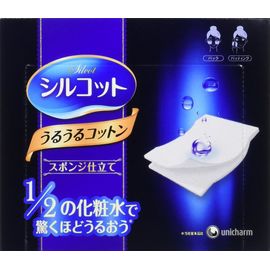 Паффы для нанесения лосьона Silcot Uruuru Cotton  Unicharm