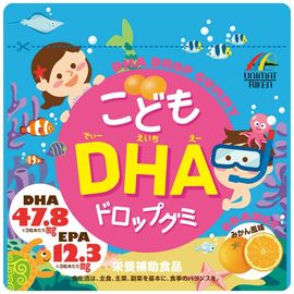 Детский комплекс Омега-3 жирных кислот в виде жевательных драже UNIMAT RIKEN  Kodomo DHA Drop Gummy