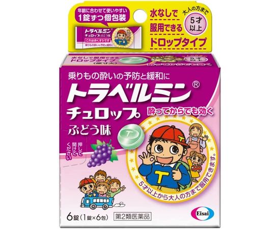 Таблетки от укачивания для взрослых и детей Eisai Travel Min R