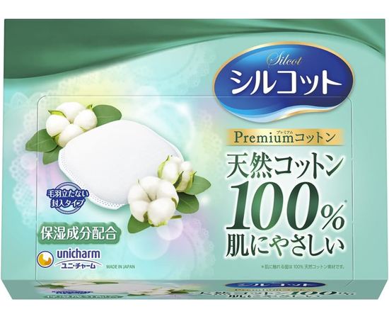 Паффы для нанесения лосьона Silcot Uruuru Cotton  Unicharm