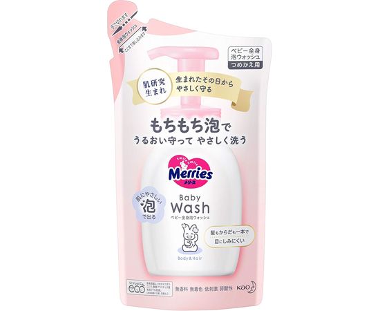 Пенка для купания малышей с первых дней жизни KAO Merries Baby Wash запаска