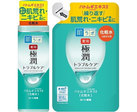 Успокаивающий лосьон для проблемной и чувствительной кожи HadaLabo Gokujyun trouble care ROHTO