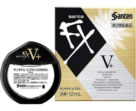 Капли для улучшения зрения против красноты, усталости и дискомфорта Santen Sante FX V+