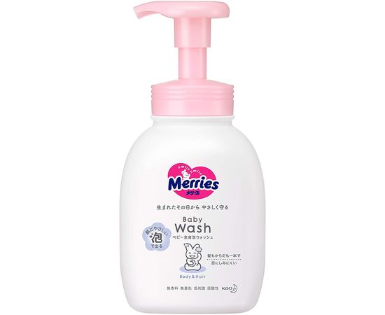 Пенка для купания малышей с первых дней жизни KAO Merries Baby Wash