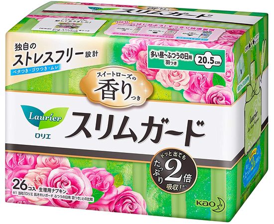 Гигиенические женские прокладки с крылышками KAO Laurier Slim Guard