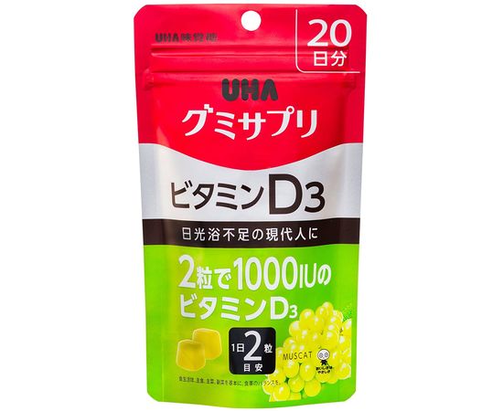 Жевательный витамины для восполнения дефицита витамина Д3 UHA Gummy Supple